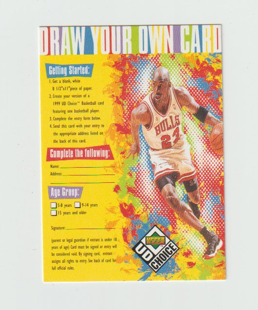 1998-99 UD Choice Draw Your Own Trading Card Michael Jordan