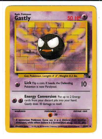 1999 WOTC Fossil Unlimited #33 Gastly