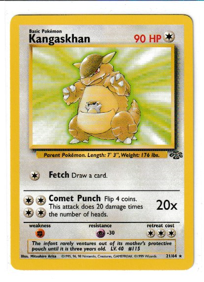 1999 WOTC Jungle Unlimited #21 Kangaskhan