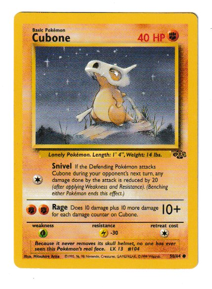 1999 WOTC Jungle Unlimited #50 Cubone