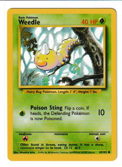 1999 WotC Base Unlimited #69 Weedle