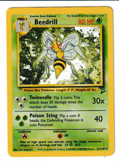 2000 WOTC Base 2 Unlimited #21 Beedrill