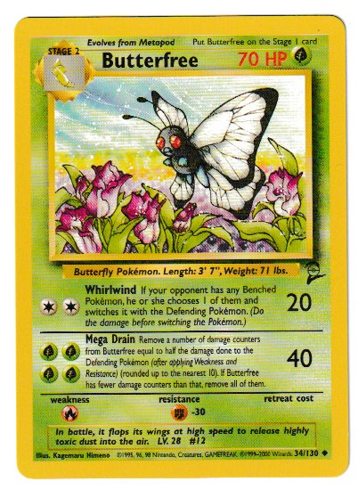 2000 WOTC Base 2 Unlimited #34 Butterfree