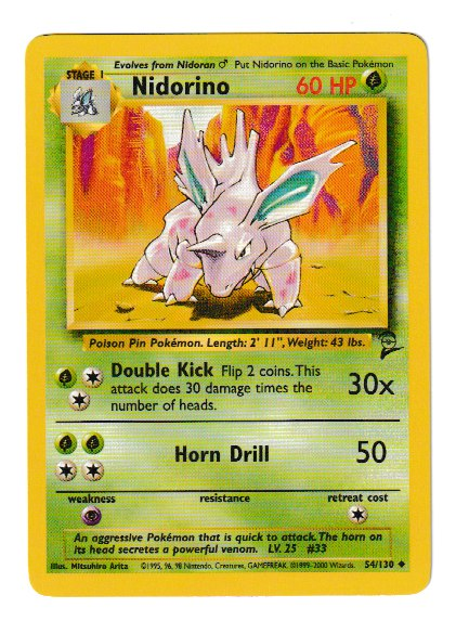 2000 WOTC Base 2 Unlimited #54 Nidorino