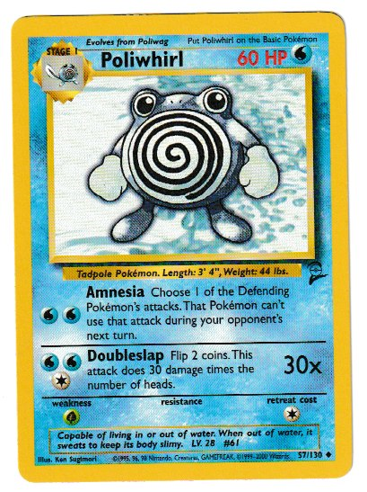 2000 WOTC Base 2 Unlimited #57 Poliwhirl