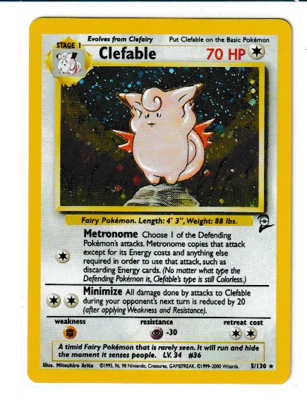 2000 WOTC Base 2 Unlimited #5 Clefable