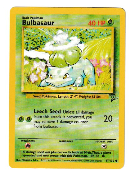 2000 WOTC Base 2 Unlimited #67 Bulbasaur