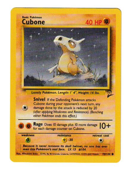 2000 WOTC Base 2 Unlimited #70 Cubone