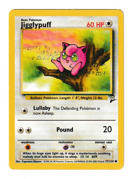 2000 WOTC Base 2 Unlimited #77 Jigglypuff