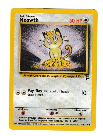 2000 WOTC Base 2 Unlimited #80 Meowth