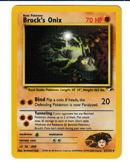 2000 WOTC Gym Heroes Unlimited #21 Brock's Onix