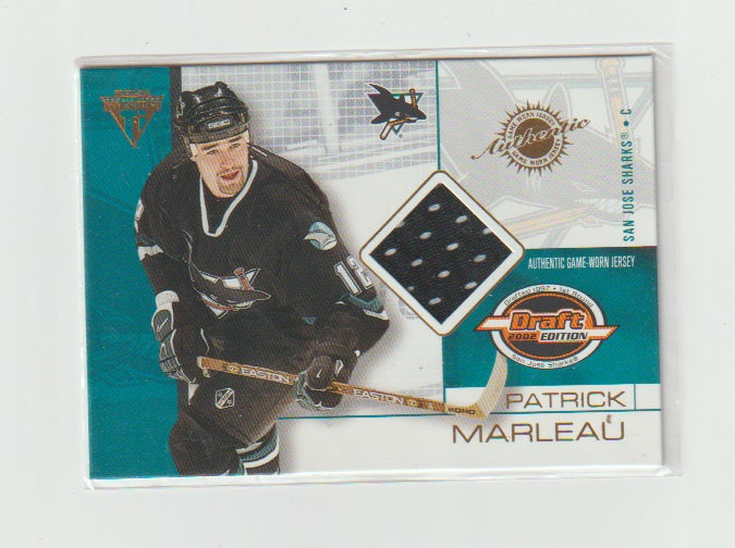 2001-02 Titanium Draft Day Edition Jersey #85 Patrick Marleau