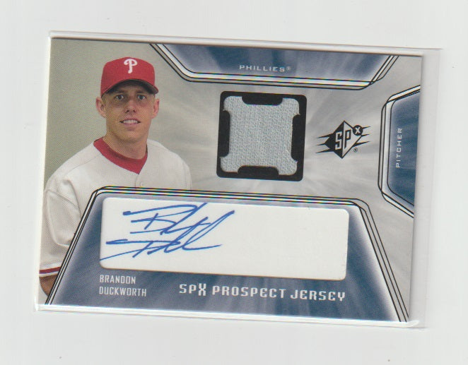 2001 SPx Autograph Prospect Jersey #143 Brandon Duckworth
