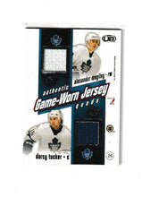 Load image into Gallery viewer, 2002-03 Pacific Heads Up Quad Jerseys #26 Curtis Joseph, Gary Roberts, Alexander Mogilny &amp; Darcy Tucker
