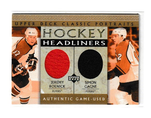 2002-03 Upper Deck Classic Portraits Headliners #RG Jeremy Roenick & Simon Gagne