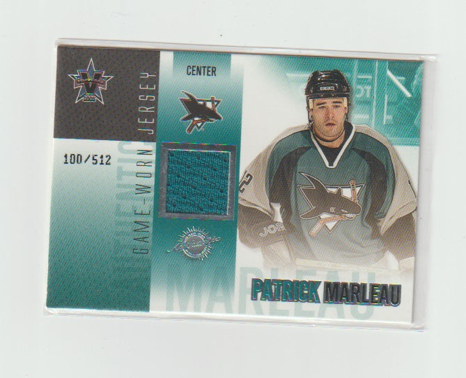 2002-03 Vanguard Jerseys #40 Patrick Marleau