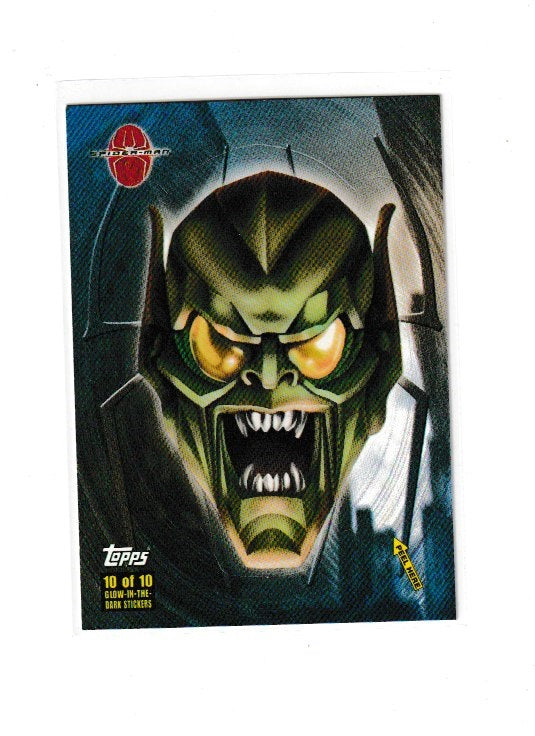 2002 Spider-Man Glow in the Dark Stickers #10 of 10 Green Goblin Growling