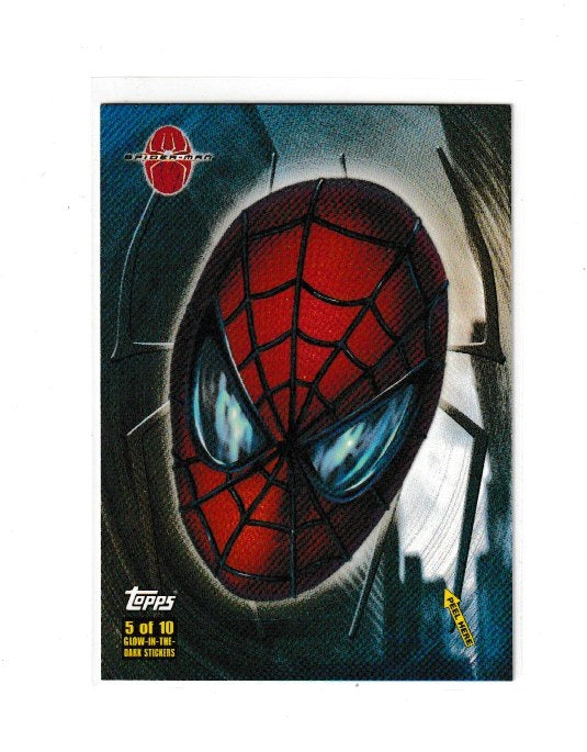 2002 Spider-Man Glow in the Dark Stickers #5 of 10 Spider-Mans Head