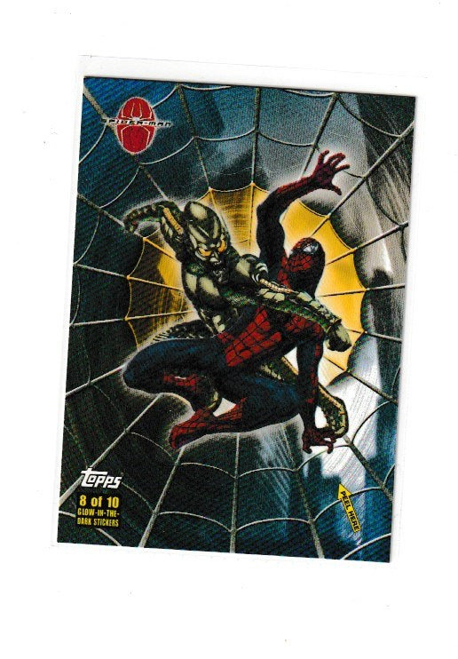 2002 Spider-Man Glow in the Dark Stickers #8 of 10 Green Goblin vs Spider-Man