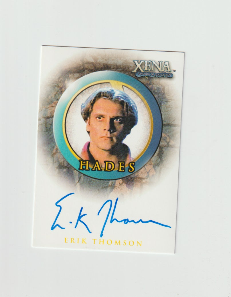 2002 Xena Beauty and Brawn Autographs #A29 Erik Thomson as Hades
