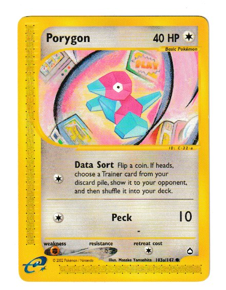 2003 WOTC Aquapolis #103a Porygon