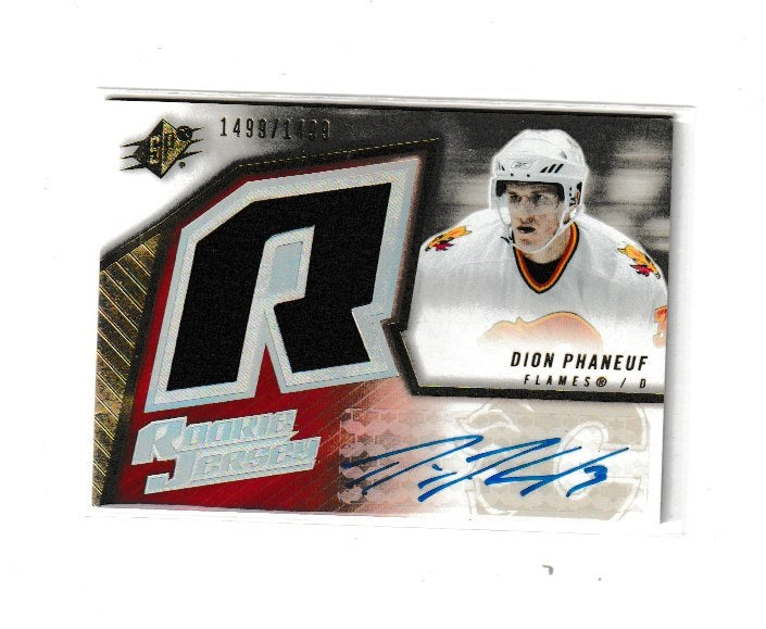 2005-06 SPx Autograph Rookie Jersey #164 Dion Phaneuf