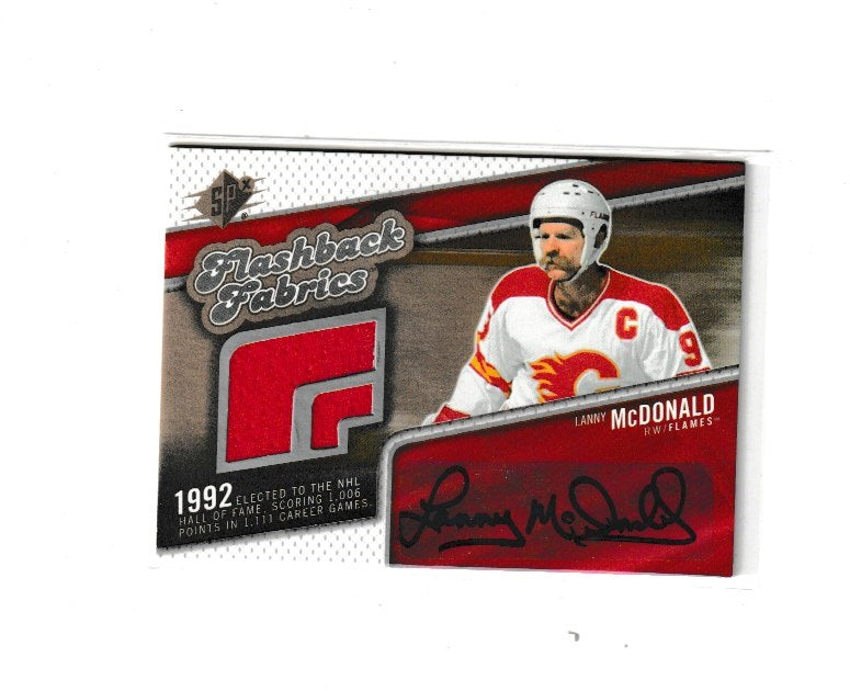 2005-06 SPx Flashback Fabrics Autographed #127 Lanny McDonald