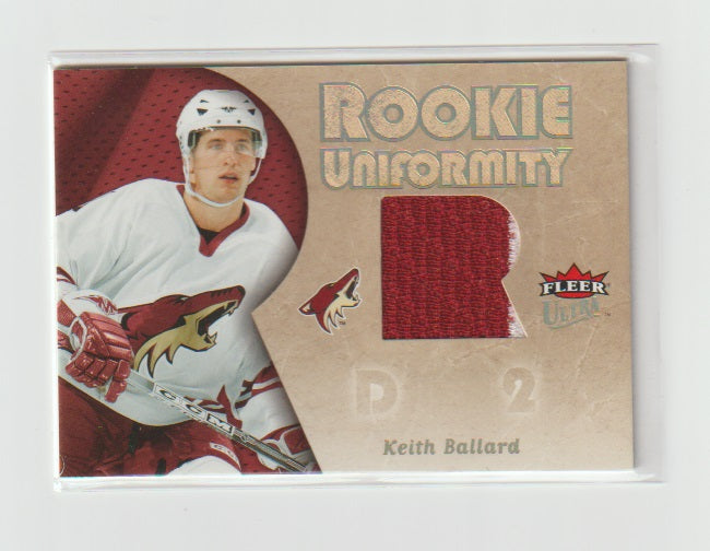 2005-06 Ultra Rookie Uniformity Jerseys #RU-KB Keith Ballard