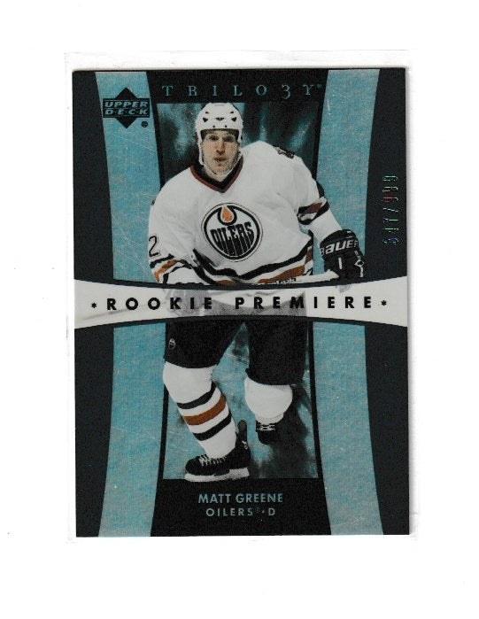 2005-06 Upper Deck Trilogy Rookie Premieres #255 Matt Greene