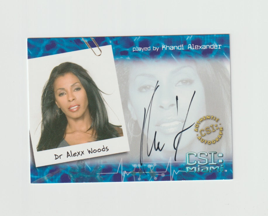 2005 CSI Miami Series 2 Autographs #MI-B5 Dr Alexx Woods played by Khandi Alexander
