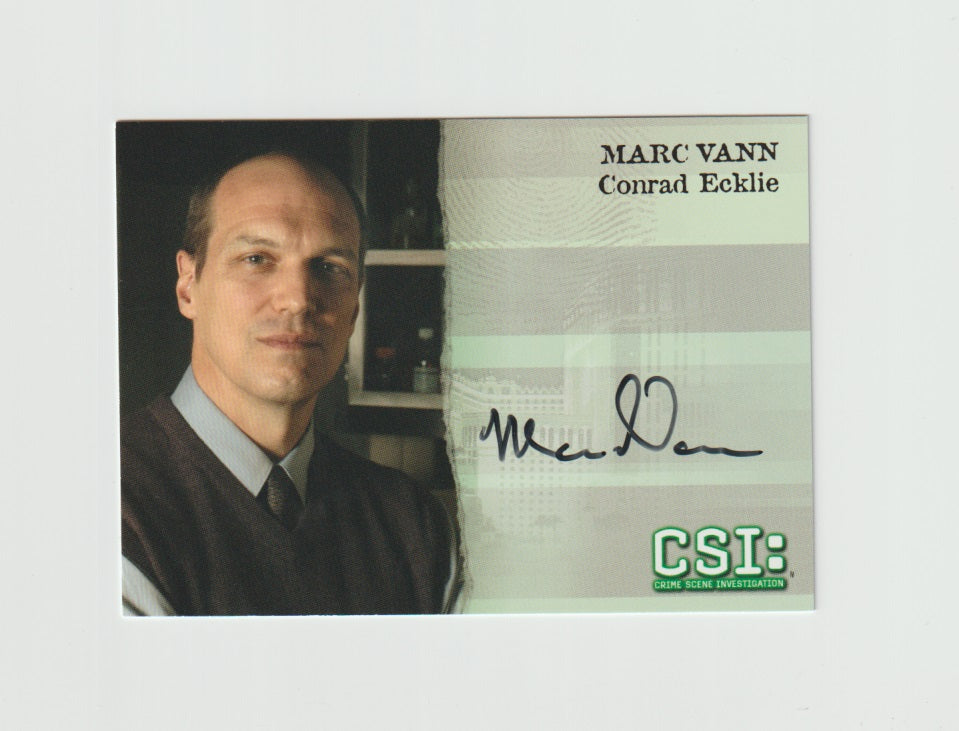 2006 CSI Series 3 Autographs #CSIV3-A10 Conrad Eckle played by Marc Vann