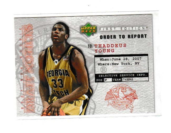 2007-08 Upper Deck First Edition Draft Notices #DN12 Thaddeus Young