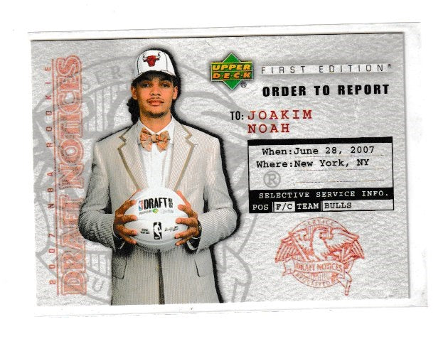 2007-08 Upper Deck First Edition Draft Notices #DN9 Joakim Noah