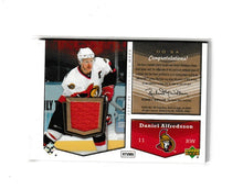 Load image into Gallery viewer, 2007-08 Upper Deck MVP One on One Jerseys #OO-SA Mats Sundin &amp; Daniel Alfredsson
