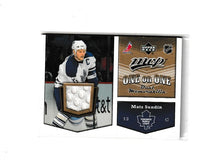 Load image into Gallery viewer, 2007-08 Upper Deck MVP One on One Jerseys #OO-SA Mats Sundin &amp; Daniel Alfredsson
