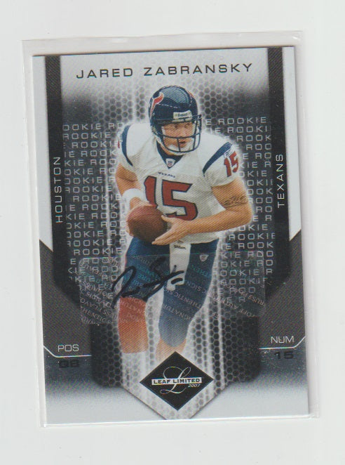 2007 Leaf Limited Autograph #299 Jared Zabransky