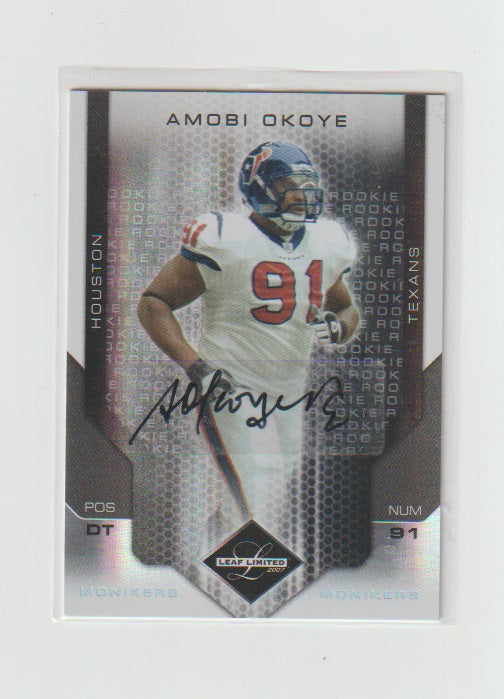 2007 Leaf Limited Monikers Autograph Silver #253 Amobi Okoye