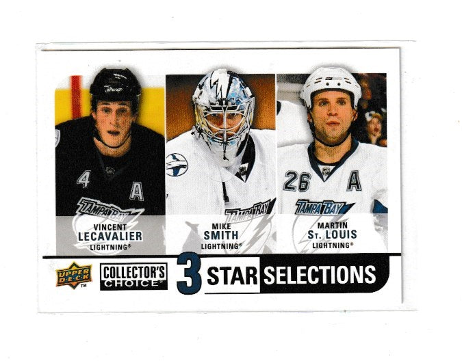 2008-09 Collectors Choice 3 Star Selections #277 Vincent Lecavalier, Mike Smith & Martin St. Louis