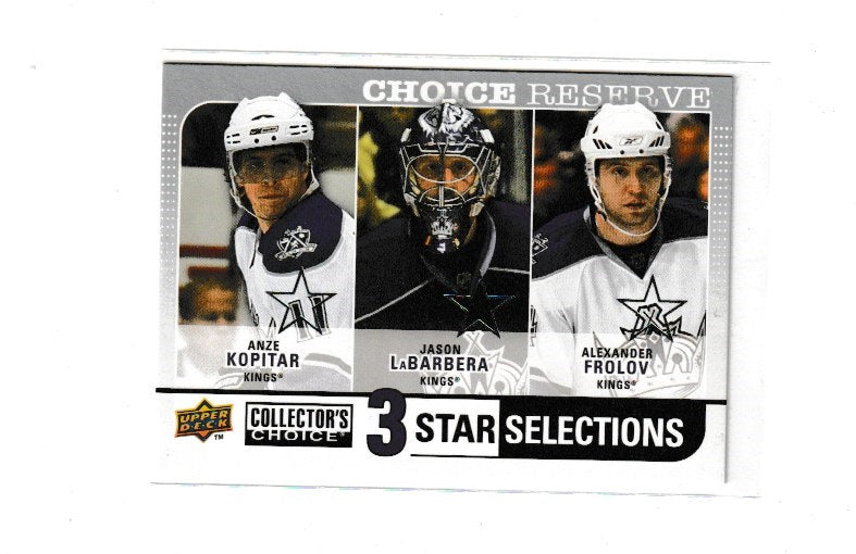 2008-09 Collectors Reserve Silver #264 Anze Kopitar, Jason LaBarbera & Alexander Frolov