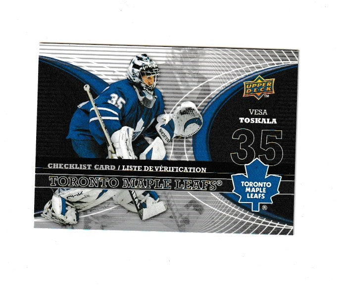2008-09 McDonald's Canadian Goalie Checklist #CL-TOR Vesa Toskala