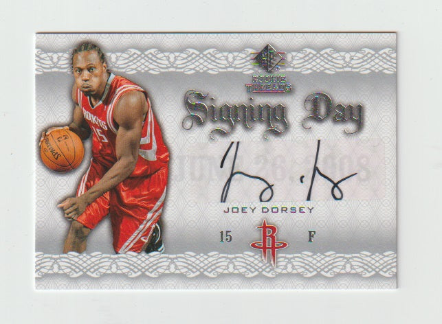 2008-09 SP Rookie Threads Signing Day #SD-JD Joey Dorsey