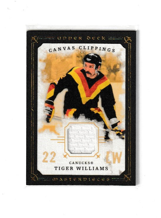 2008-09 UD Masterpieces Canvas Clippings Brown #CC-TW Tiger Williams