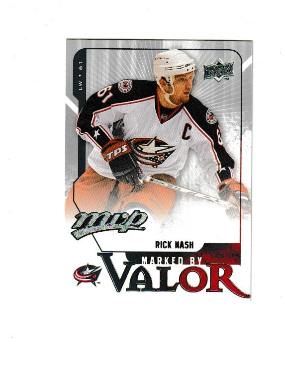 2008-09 Upper Deck MVP Marked by Valor #MV13 Rick Nash