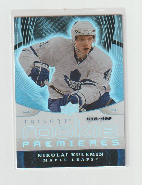 2008-09 Upper Deck Trilogy Rookie Premieres #162 Nikolai Kulemin