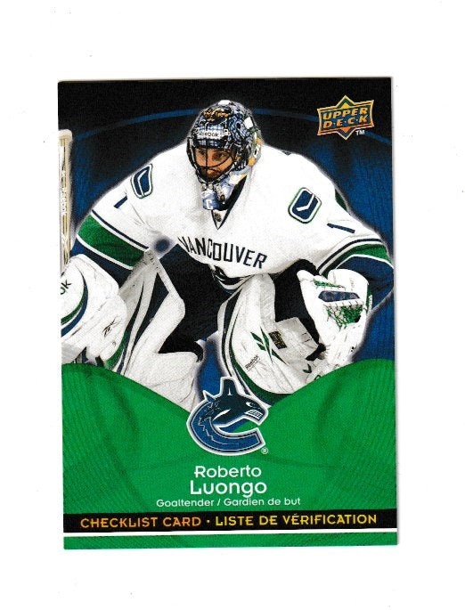 2009-10 McDonald's Checklists #CL3 Roberto Luongo