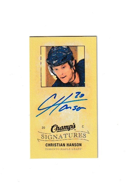 2009-10 Upper Deck Champs Signatures #CS-CH Christian Hanson
