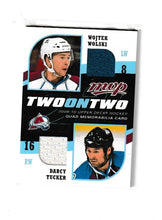 Load image into Gallery viewer, 2009-10 Upper Deck MVP Two on Two Jerseys #J-TWCG Darcy Tucker, Wojtek Wolski, Sam Gagner &amp; Andrew Cogliano
