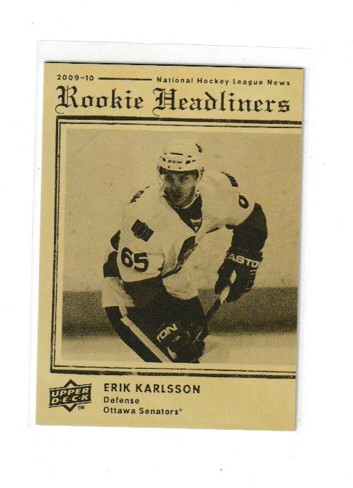 2009-10 Upper Deck Rookie Headliners #RH15 Erik Karlsson