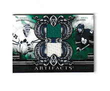 Load image into Gallery viewer, 2010-11 Artifacts Tundra Tandems Emerald #TT2-LEAFS Phil Kessel &amp; Jean-Sebastien Giguere
