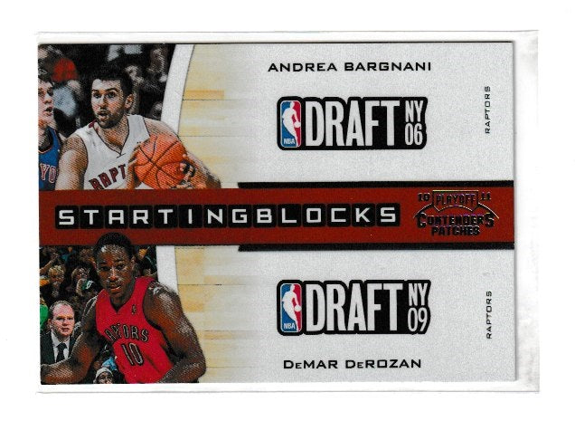 2010-11 Contenders Patches Starting Blocks #28 DeMar DeRozan & Andrea Bargnani